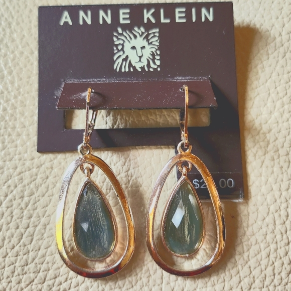 Anne Klein Faceted Stone Orbital Drop Dangle Earrings - Picture 1 of 3